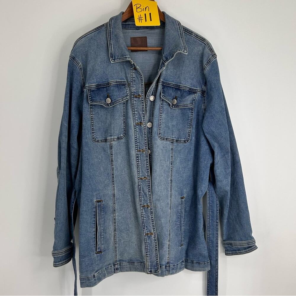 Maurice’s Vintage Jean Trench Coat 90s Pockets Size 3x